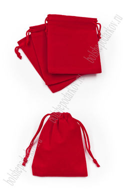 Мешочек бархатный 8*10 см (20 шт) SF-7579, красный