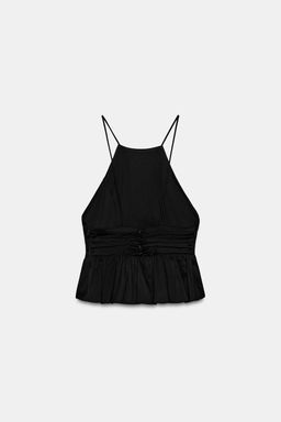 TOP HALTER PEPLUM / Negro