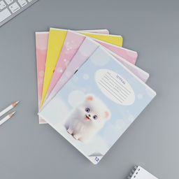 Тетрадь 12 листов в косую линейку Пушистые питомцы, обложка мелованный картон, блок №1, 5 видов МИКС - Artfox study фото 2