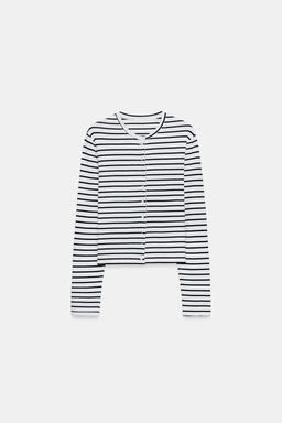 CAMISETA ALGOD?N 100% BOTONES / rayas - Zara фото 5