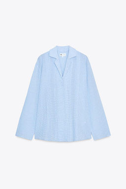 ZW COLLECTION TEXTURED OVERSIZE SHIRT - Zara фото 6