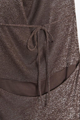 METALLIC THREAD OPEN BACK MAXI DRESS - Zara фото 9