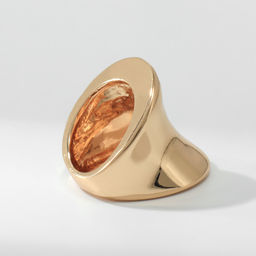 Кольцо металл Тренд вогнутое, цвет золото, размер 17 - Qf фото 2