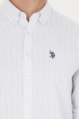 U. S. Polo Assn Мужская темно-синяя белая рубашка с принтом - U.s. polo assn фото 7