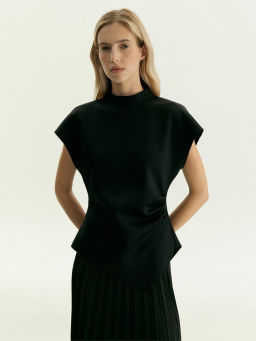 Трикотажная блузка с драпировкой из хлопка, B3251/vixen - Emka фото 3