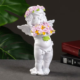 Фигура «Ангел с розами», 13×9×22 см