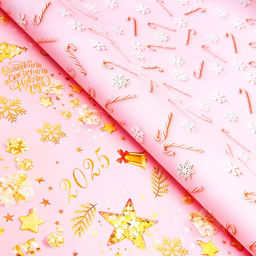 Цена за 10 шт. Бумага упаковочная новогодняя Восхитительного Нового года 2025, глянец, двусторонняя, 70?100 см - UPAK LAND фото 3