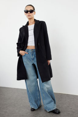 Trendyolmilla Vizon Kruvaze Regular Yunlu Midi Kaban TWOAW25KB00016  фото 10