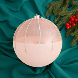 Ёлочный шар Николь, новогодний, d=20 см, розовый - Зимнее волшебство фото 4