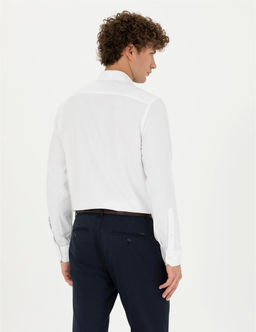 Beyaz Slim Fit Uzun Kollu G_mlek - Pierre cardin фото 5