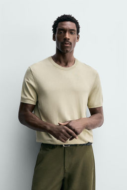 CAMISETA PUNTO REGULAR FIT B?SICO / Verde claro - Zara фото 2