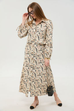 Платье NIKVA н944-11 песочный мультиколор  фото 4