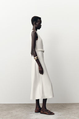 MIDI DRESS WITH BELT - Zara фото 7