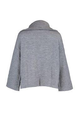 Gri Genis Kal?p Yumusak Dokulu Basic Triko Kazak TWOAW23KZ00236