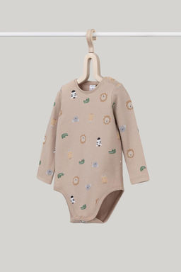 Crockid _ К 6342/темно-бежевый,зоопарк полукомбинезон (боди) яс