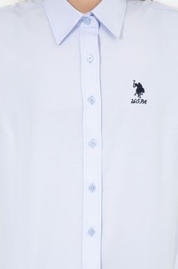 U. S. Polo Assn Женская голубая базовая рубашка с длинным рукавом - U.s. polo assn фото 7
