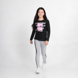 CRB wear/CWJG 70130-11-296 Брюки модель леггинсы для девочки, светло-серый меланж/Ex.Cherubino  фото 5