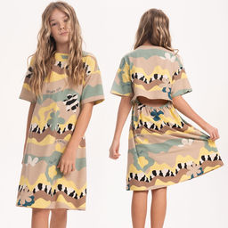 PELICAN, платье для девочек, Кремовый