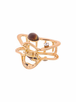 Цена за 6 шт. Крабик для волос «Эдисон», изгиб, 4.5 см, золото