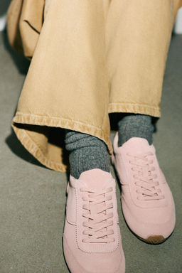 CONTRAST LEATHER TRAINERS - Zara фото 14