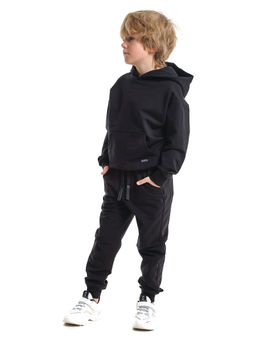 Комплект спортивный плотный из футера 22-6840 черный - Mini maxi фото 4