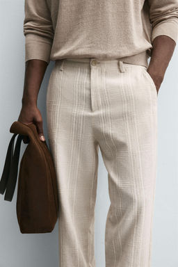 STRIPED REGULAR FIT TROUSERS - Zara фото 5