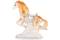 Фигурка декоративная 13*5*16,5 см Лошадь коричневая с золотом, фарфор - Elan gallery фото 4