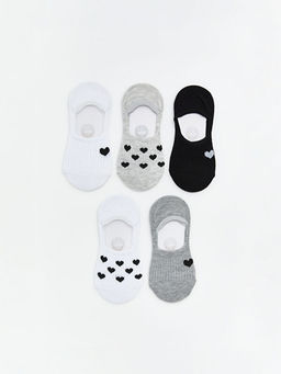 Kalp Desenli K?z ?ocuk Babet ?orap 5li