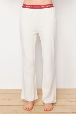 Trendyolmilla Lacivert Slogan Bask?l? Lastik Detayl? Fitilli T-shirt-Pantolon Orme Pijama THMSS21PT1016  фото 5