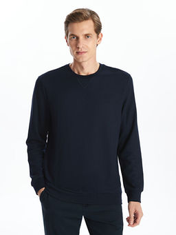 Bisiklet Yaka Uzun Kollu Erkek Sweatshirt