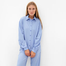 Костюм женский (рубашка, брюки) MINAKU: Home Collection, размер 46, голубой