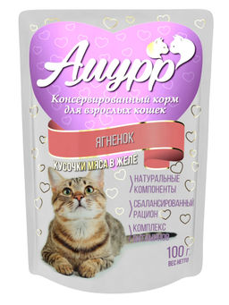 Амурр пауч 100 г. д\кош. Ягнёнок в желе 4610003549930