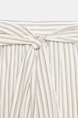 PANTAL?N ANCHO RAYAS PA?UELO / Crudo / Marr?n - Zara фото 10