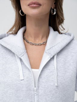 Толстовка футер 3х нитка с начесом,серый меланж - Binita фото 5