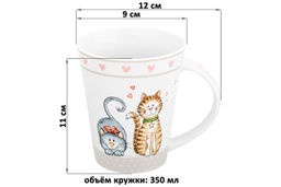 Набор 2 кружек 350 мл 12*9*11 см БЕЗ КОТА ЖИЗНЬ НЕ ТА - Elan gallery фото 2