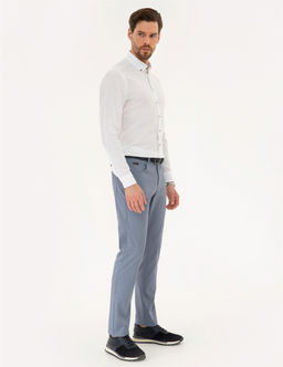 Koyu Mavi Slim Fit Kanvas Pantolon - Pierre cardin фото 2