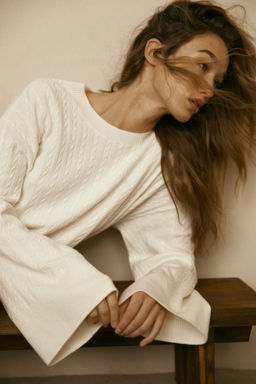Vestido en punto trenzado - H&m фото 6