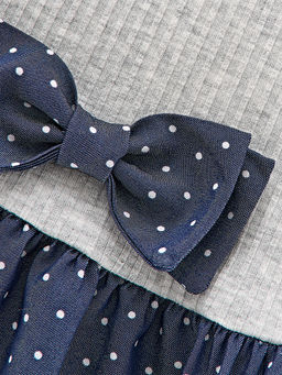 Платье комбинированное 22-7183 серый/джинс - Mini maxi фото 5