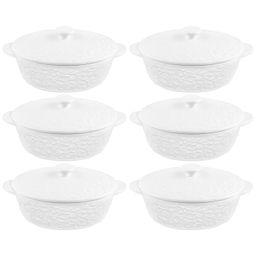 Набор жюльенниц-кокотниц 6 пр. 250 мл 16*10*8 см "Веточки-цветочки" с крышками