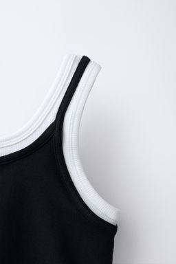 TOP DOBLE CONTRASTE / Negro - Zara фото 3