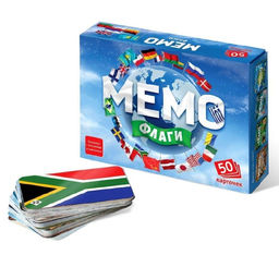 Цена за 2 шт. Настольная игра «Мемо. Флаги», 50 карточек + познавательная брошюра
