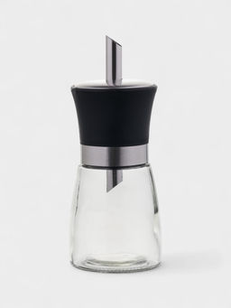 Сахарница, 200 мл, 6.5×16.5 см, с дозатором, стекло, прозрачная, чёрная