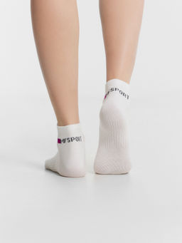 Цена за 5 пар! Носки женские спортивные укороченные белые в наборе, 3 пары - Mark formelle фото 4