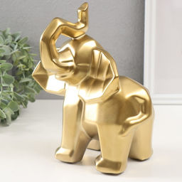 Фигурка керамика «Геометрия. Слоник», золото, 10×20×21.5 см