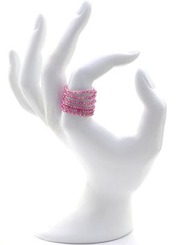 Кольцо на резинке с турмалином розовым шарик 2мм Радуга камня