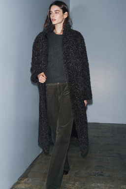 LONG FAUX SHEARLING COAT ZW COLLECTION - Zara фото 4