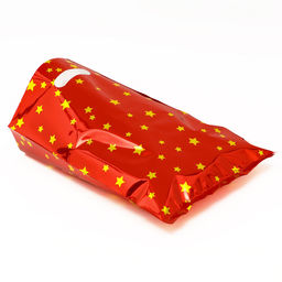 Набор подарочных пакетов, металлизированный, "Звездочки" красный 17х25 см , 20 микрон 10шт набор