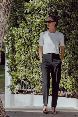 BASIC PLAIN KNIT SHORT SLEEVE TOP - Zara фото 14