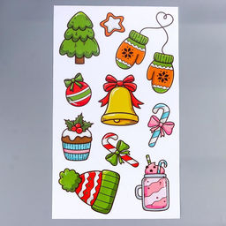 Интерьерная наклейка «Новогодние сладости», прозрачный фон, 30×50 см