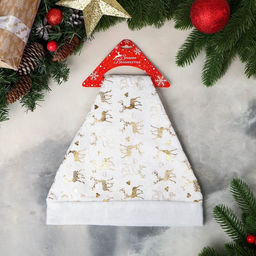 Колпак новогодний Олени и сердца 27х35 см, белый - Зимнее волшебство фото 2